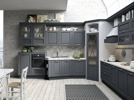 Cucina Classica angolare Bellagio in Frassino Antracite di Aran