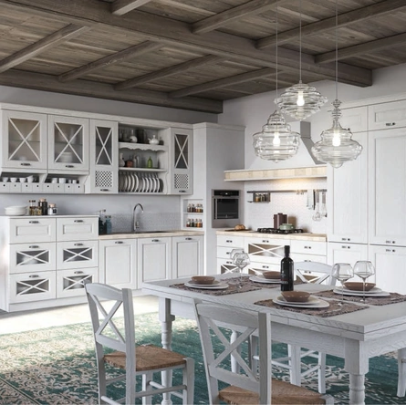 Cucina Classica angolare Bellagio in Frassino tinto Corda decapé di Aran