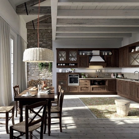 Cucina Classica Bellagio angolare in Frassino tinto Noce di Aran