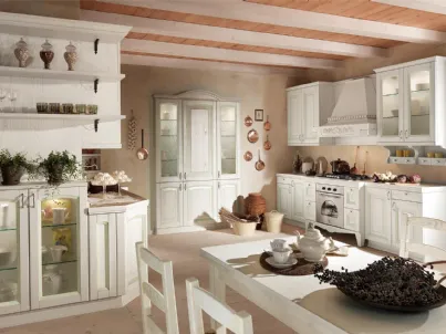 Cucina in vero massello di legno suggestiva e tradizionale Ducale di Astra 