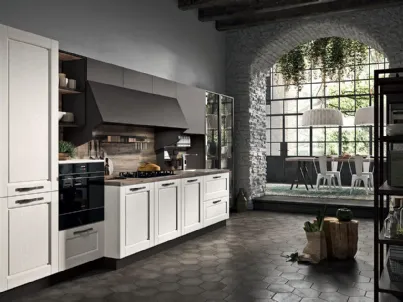 Cucina Classica lineare Epoca 01 in Frassino Bianco di Astra