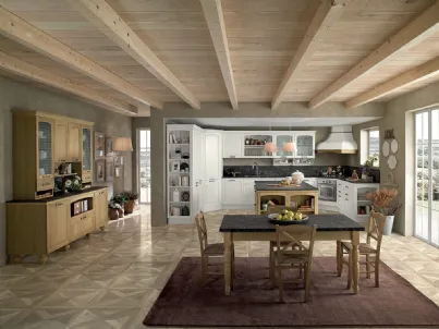Cucina Classica Mida 04 in legno naturale Bianco di Colombini Casa Artec