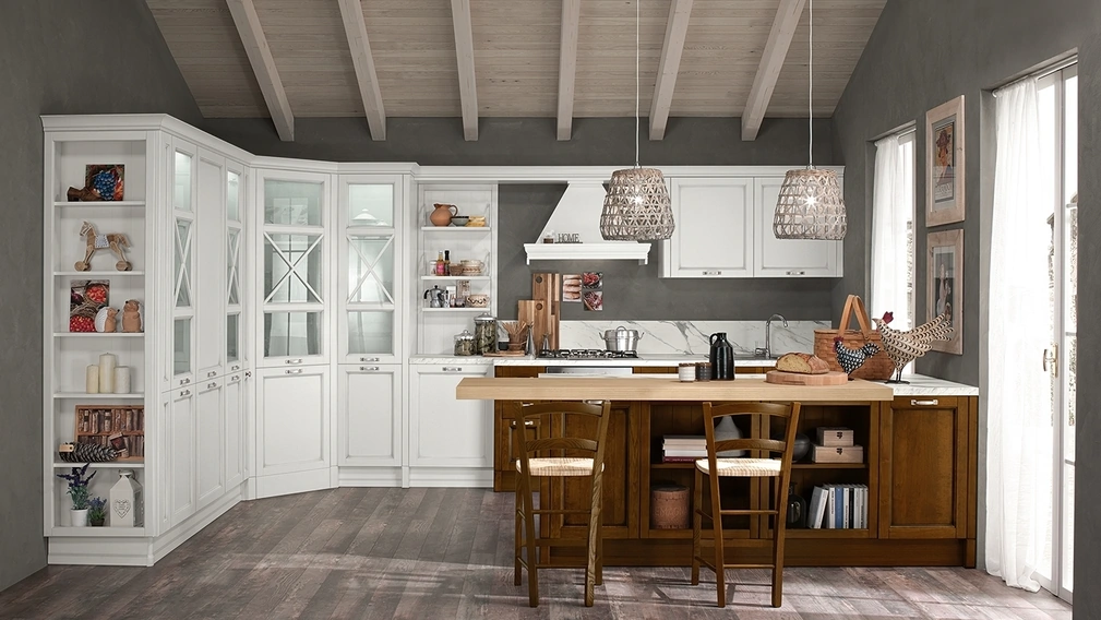 Cucina Classica con penisola Sinfonia 03 di Colombini Kitchen