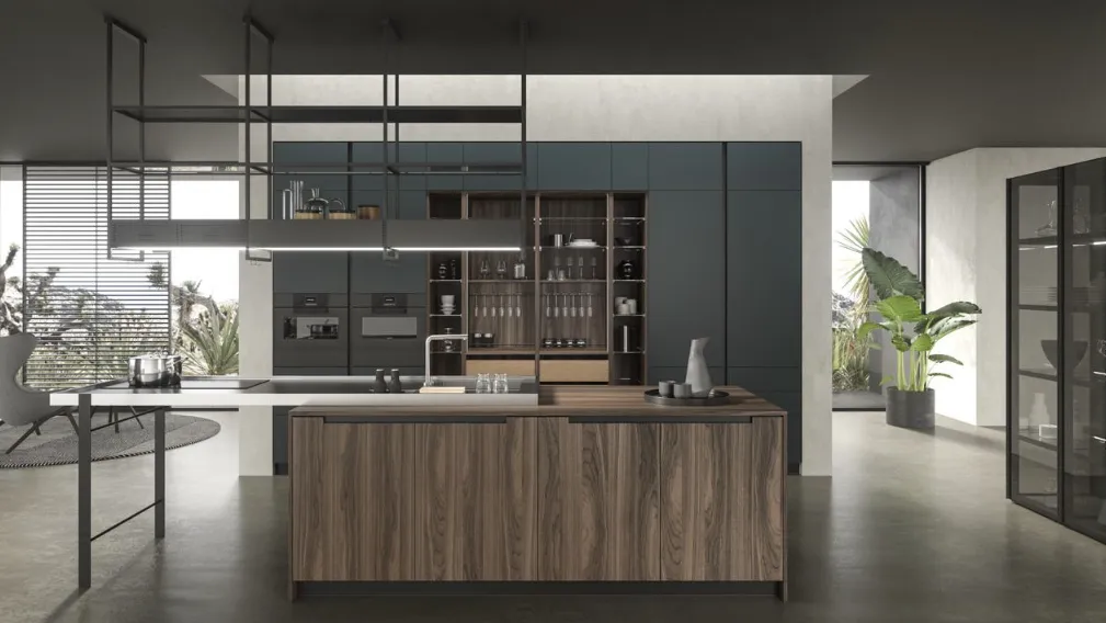 Cucina Design in laccato con isola in essenza Lab13 Kitchen 02 di Aran