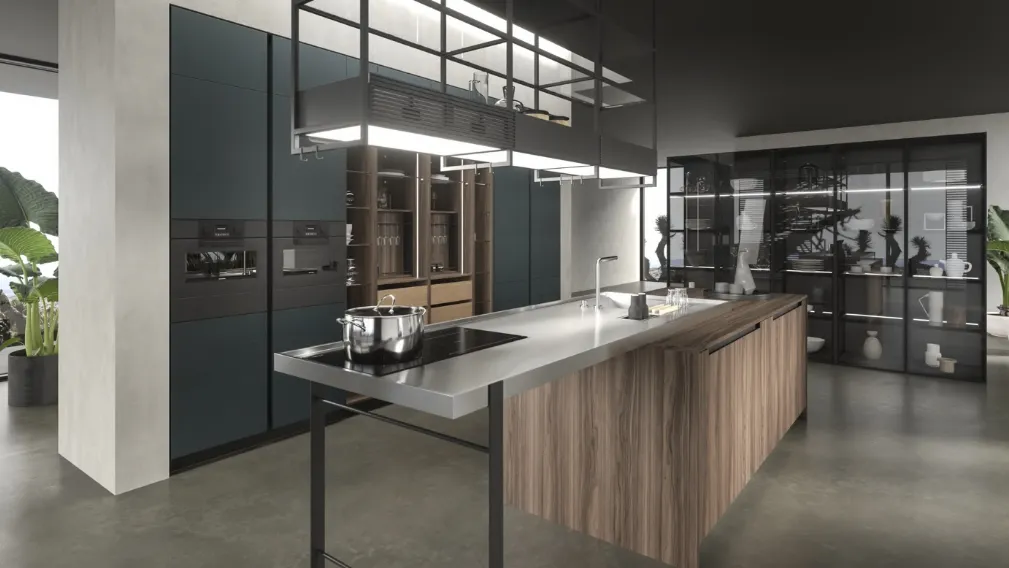 Cucina Design in laccato con isola in essenza Lab13 Kitchen 02 di Aran