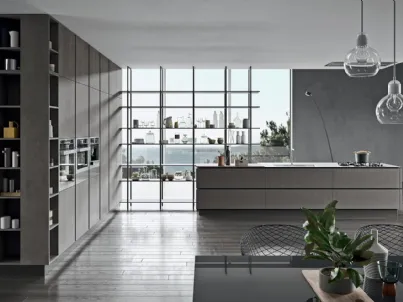 Cucina Design Mood 03 in laccato decapè Fumo di Astra