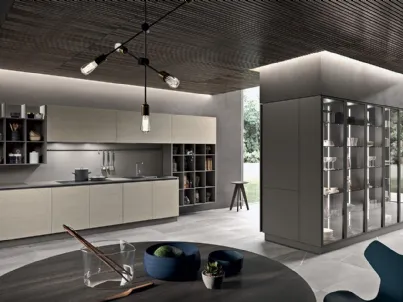 Cucina Design Mood 04 laccata a poro aperto Creta di Astra