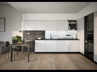 Cucina Moderna angolare con penisola Clio Composizione 02 di Prima Cucine