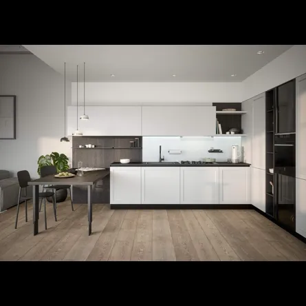 Cucina Moderna angolare con penisola Clio Composizione 02 di Prima Cucine