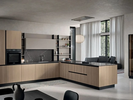 Cucina Moderna con penisola Colibrì Presa di Forma Cucine
