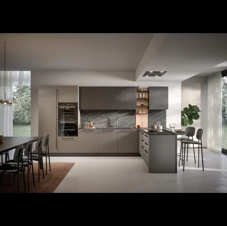Cucina Moderna con penisola Domino Composizione 10 di Prima Cucine