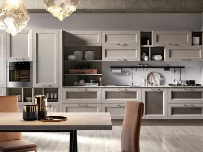 Cucina Moderna lineare Gea in Frassino finitura Canapa di Evo Cucine