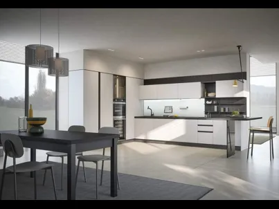 Cucina Moderna ad angolo con penisola Hera Composizione 02 di Prima Cucine
