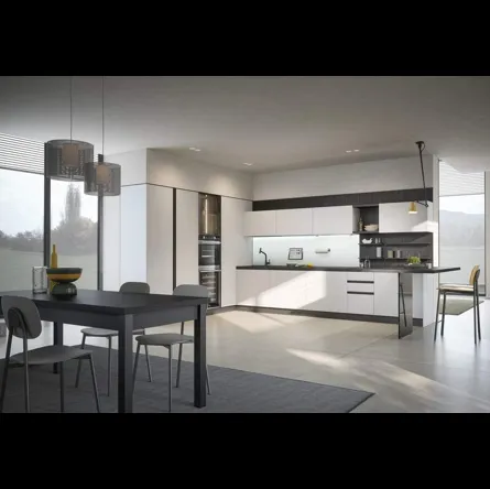 Cucina Moderna ad angolo con penisola Hera Composizione 02 di Prima Cucine