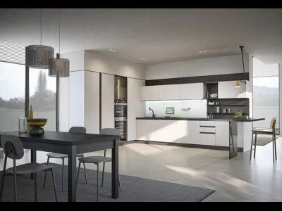 Cucina Moderna ad angolo con penisola Hera Composizione 02 di Prima Cucine