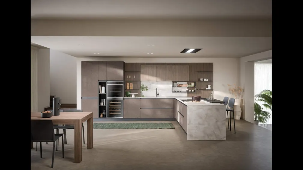 Cucina Moderna con penisola Hera Composizione 05 di Prima Cucine
