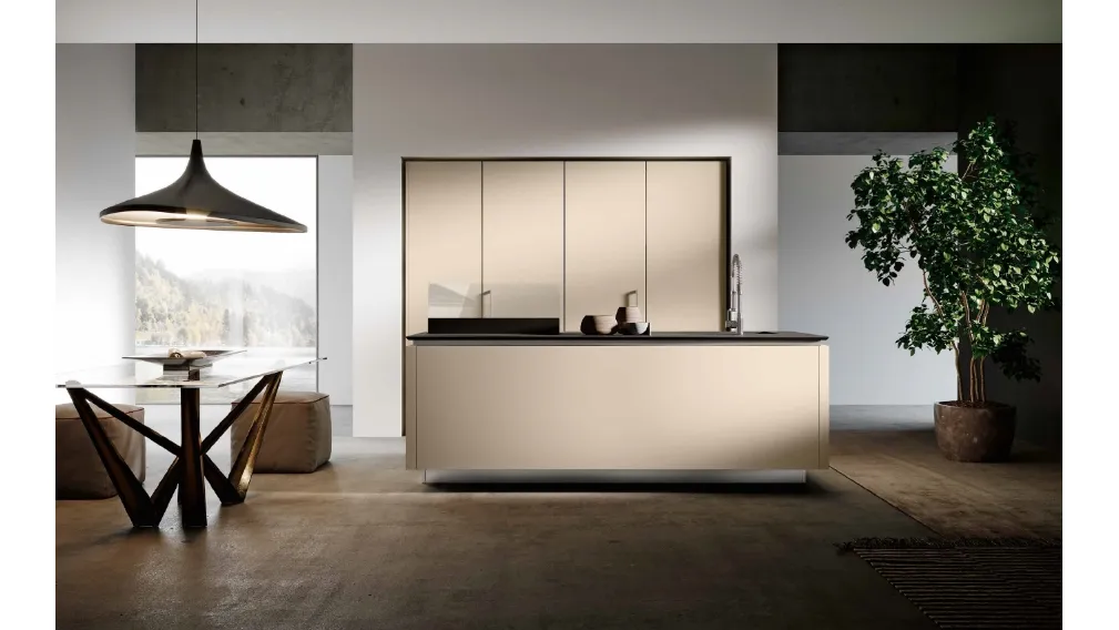 Cucina Moderna lineare in laccato opaco Canapa Caprera DM0671 di Imab