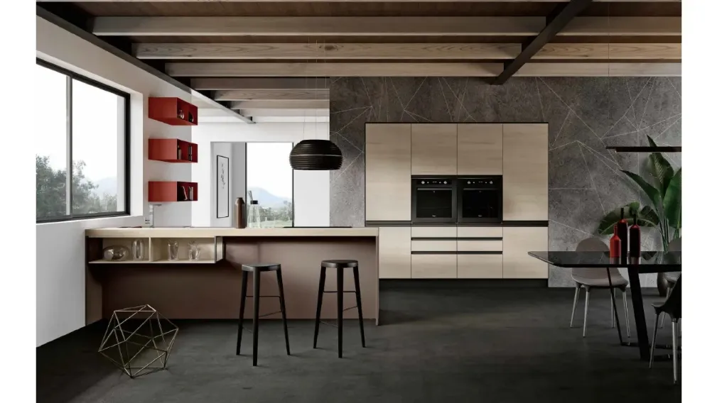 Cucina Moderna Positano con penisola di Imab