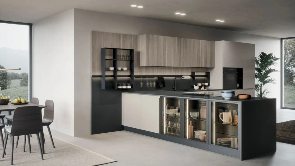 Cucina Moderna con penisola Joy 03 di Forma Cucine
