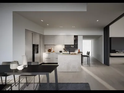 Cucina Moderna laccata opaca con penisola Luce Composizione 04 di Prima Cucine