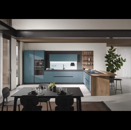Cucina Moderna con penisola Luce Composizione 06 di Prima Cucine