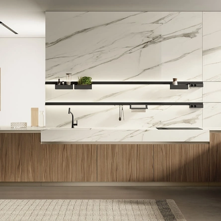 Cucina Moderna con penisola Lungomare Plus Cannettato 03 di Colombini Casa Artec