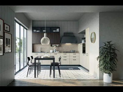 Cucina Moderna angolare Maya Composizione 02 in legno laccato di Prima Cucine