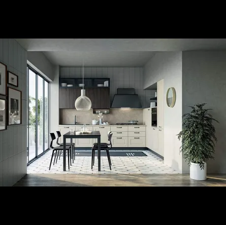 Cucina Moderna angolare Maya Composizione 02 in legno laccato di Prima Cucine