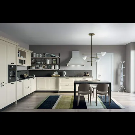 Cucina Moderna angolare Maya Composizione 04 in legno laccato di Prima Cucine
