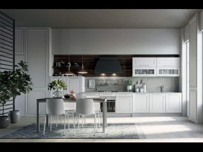 Cucina Moderna lineare Maya Composizione 05 in legno laccato di Prima Cucine