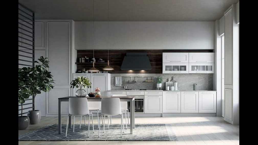Cucina Moderna lineare Maya Composizione 05 in legno laccato di Prima Cucine