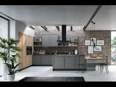 Cucina Moderna Noah Composizione 01 in legno laccato di Prima Cucine
