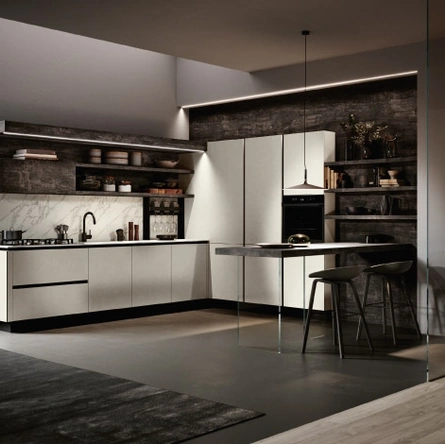 Cucina Moderna Piana angolare con penisola di Imab