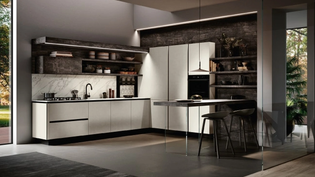 Cucina Moderna Piana angolare con penisola di Imab