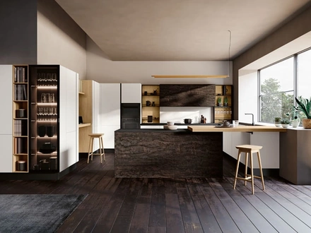 Cucina Moderna Piana/Tropea angolare con penisola di Imab