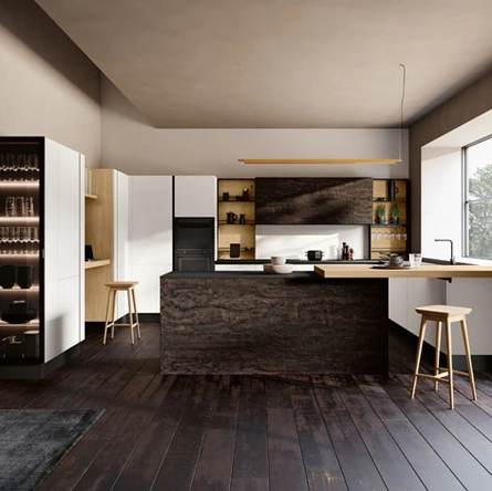 Cucina Moderna Piana/Tropea angolare con penisola di Imab