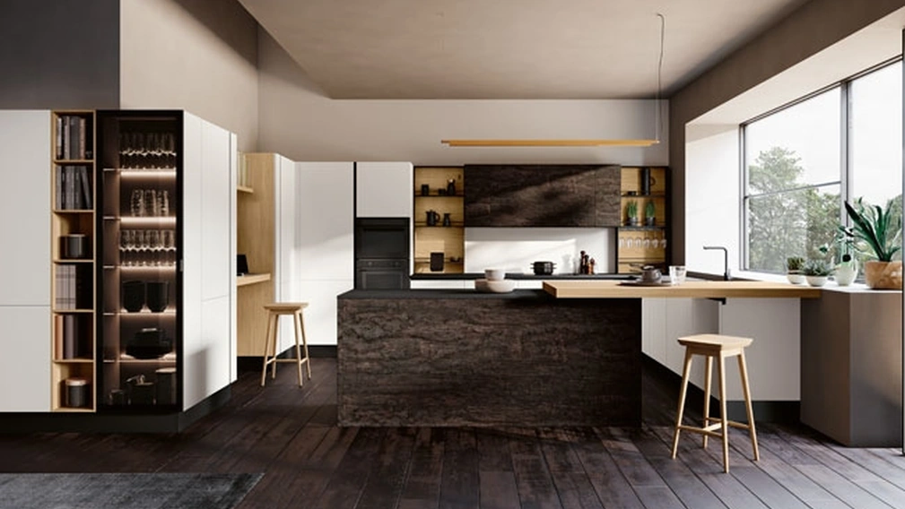 Cucina Moderna Piana/Tropea angolare con penisola di Imab