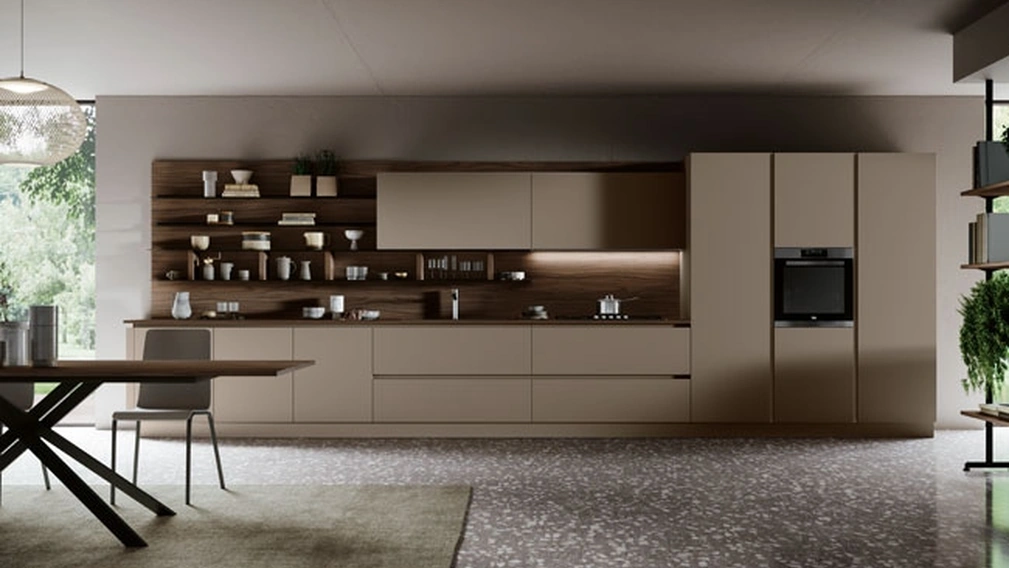 Cucina Moderna lineare Piana/Tropea in pet e nobilitato di Imab