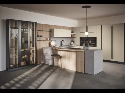 Cucina Moderna con penisola Domino Composizione 05 di Prima Cucine