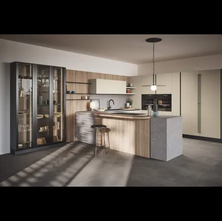 Cucina Moderna con penisola Domino Composizione 05 di Prima Cucine
