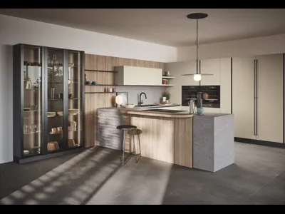 Cucina Moderna con penisola Domino Composizione 05 di Prima Cucine