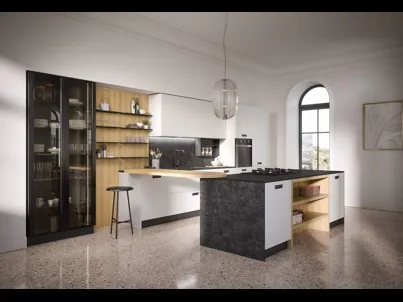Cucina Moderna con penisola Domino Composizione 07 di Prima Cucine