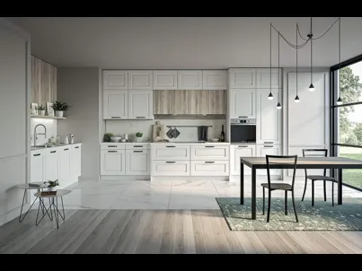 Cucina Moderna ad angolo Maya Composizione 01 in legno laccato di Prima Cucine
