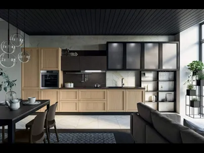Cucina Moderna lineare Noah Composizione 03 in legno di Prima Cucine