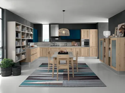 Cucina Moderna angolare Riviera 01 in Rovere naturale di Colombini Casa Artec