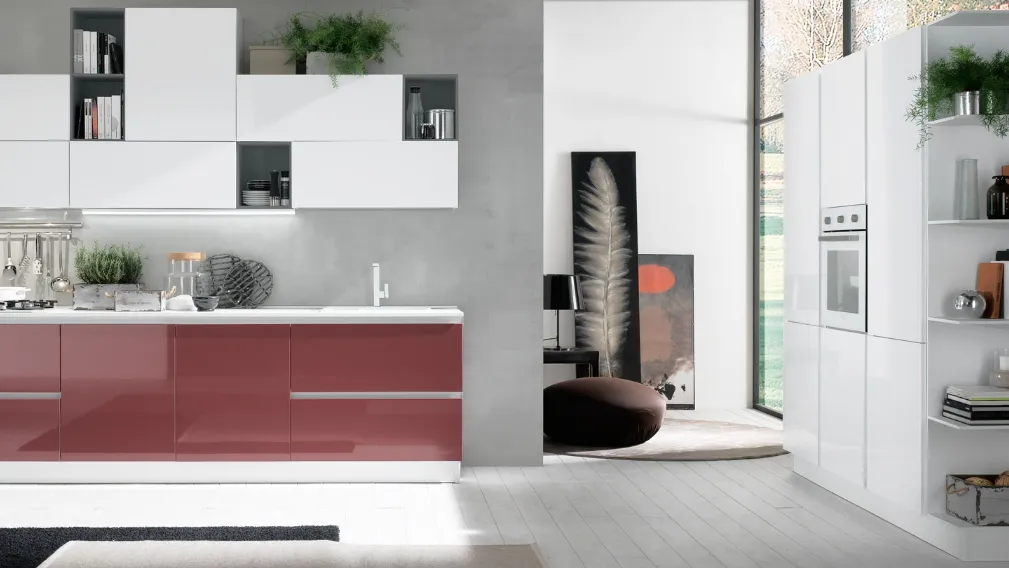 Cucina in laccato lucido Auro/Gola di EVO Cucine