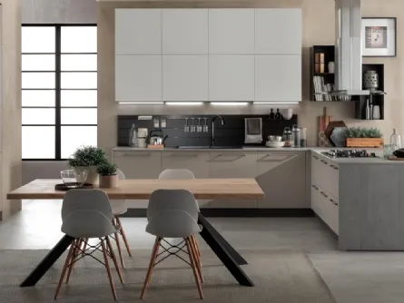 Cucina in linea Sonora in legno laminato di EVO Cucine