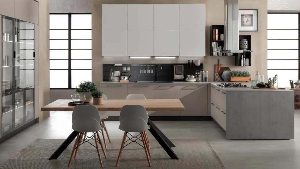 Cucina in linea Sonora in legno laminato di EVO Cucine