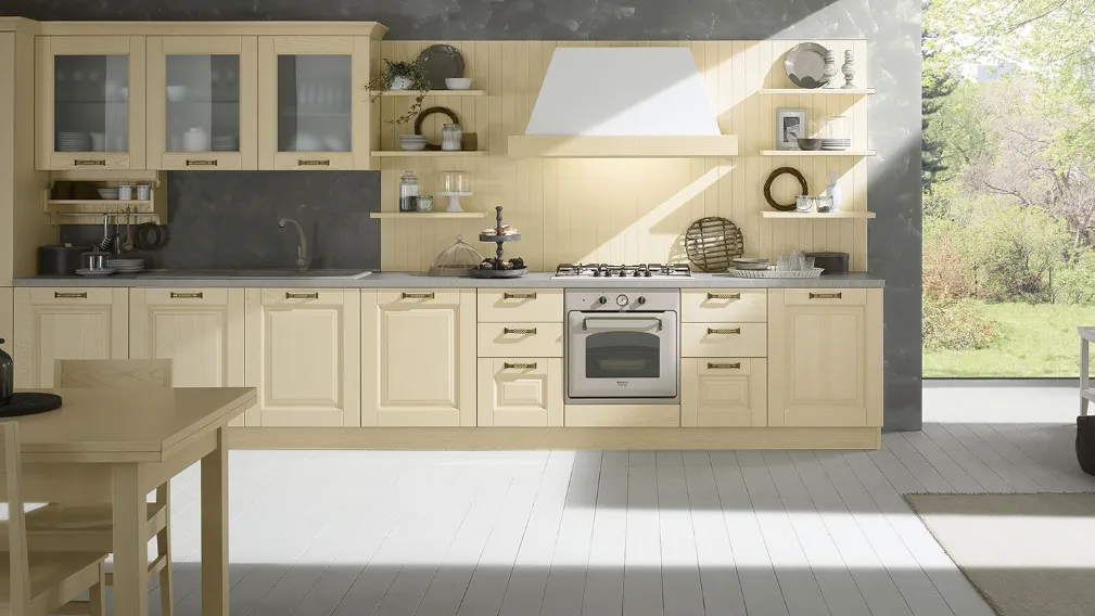 Cucina su misura Memory in legno laccato di Evo Cucine