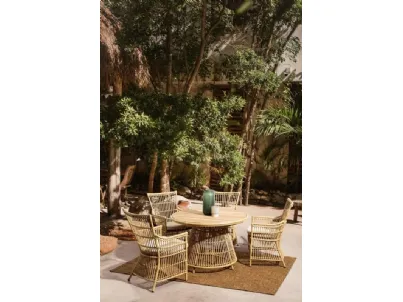 Tavolo e Sedie in alluminio effetto rattan Adelma di Bizzotto